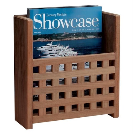 Teak Grate Front Magazine Rack